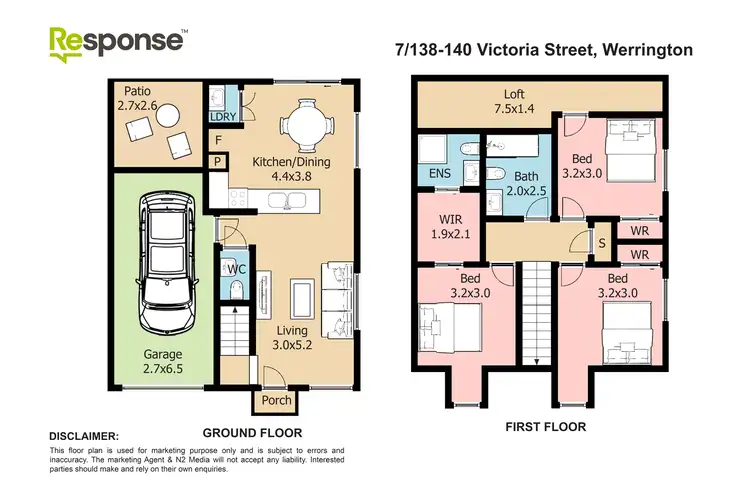 Floorplan of Homely townhouse listing, 7/138-140 Victoria Street, Werrington NSW 2747