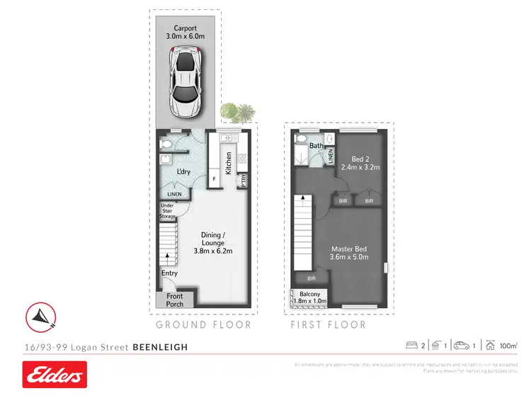 Floorplan of Homely townhouse listing, 16/93-99 Logan Street, Beenleigh QLD 4207