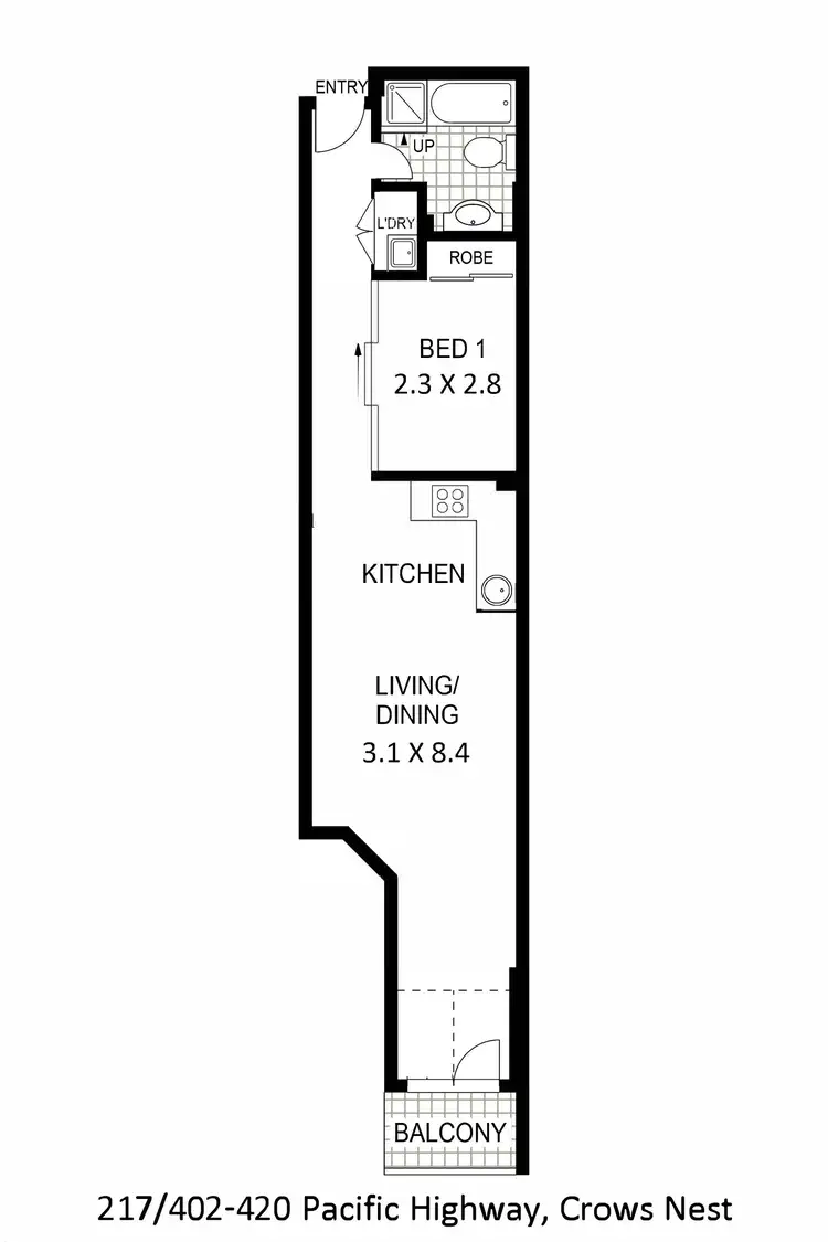 Floorplan of Homely apartment listing, 217/402-420 Pacific Highway, Crows Nest NSW 2065
