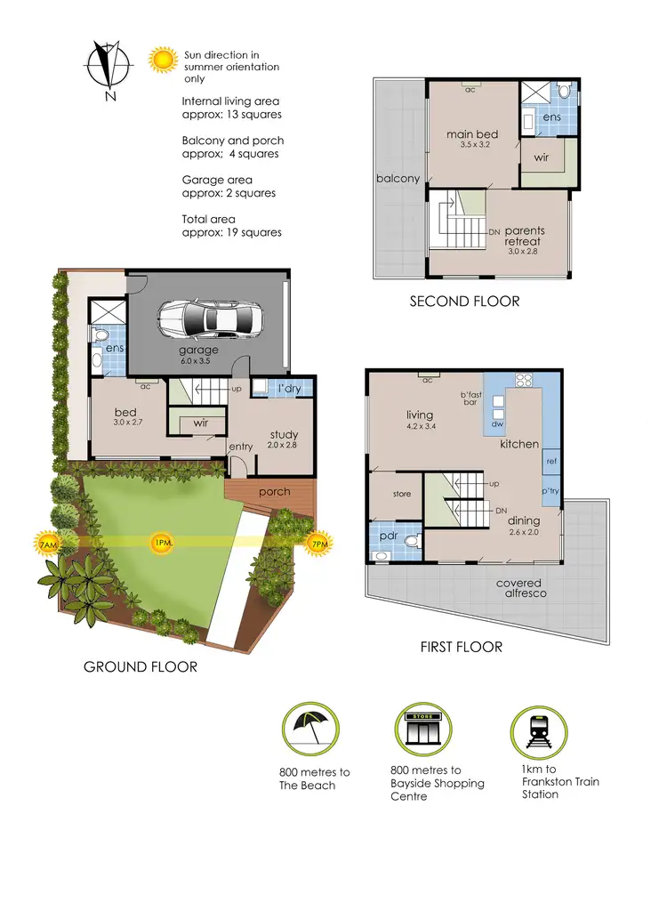 Floorplan of Homely townhouse listing, 1/16 Mereweather Avenue, Frankston VIC 3199