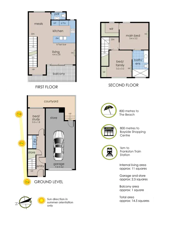 Floorplan of Homely townhouse listing, 2/16 Mereweather Avenue, Frankston VIC 3199