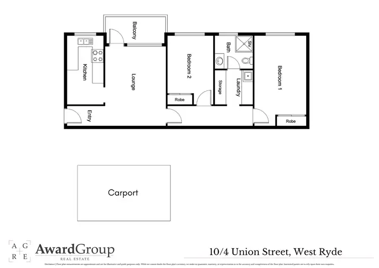Floorplan of Homely unit listing, 10/4 Union Street, West Ryde NSW 2114