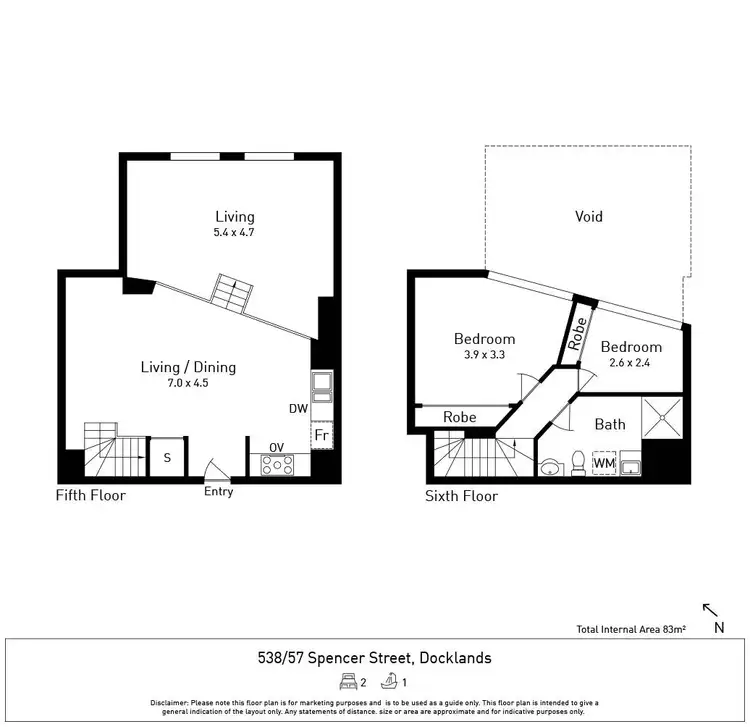 Floorplan of Homely apartment listing, 538/57 Spencer Street, Melbourne VIC 3000