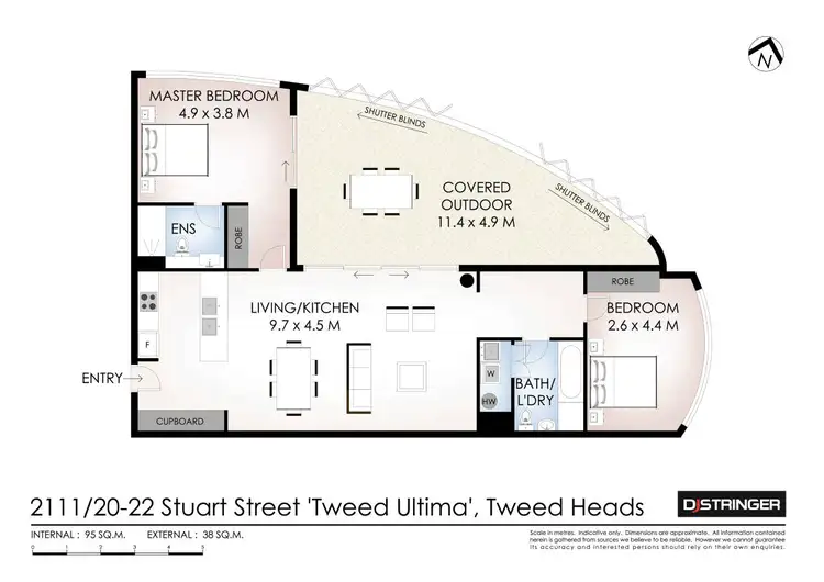 Floorplan of Homely unit listing, 2111/14-22 Stuart Street, Tweed Heads NSW 2485