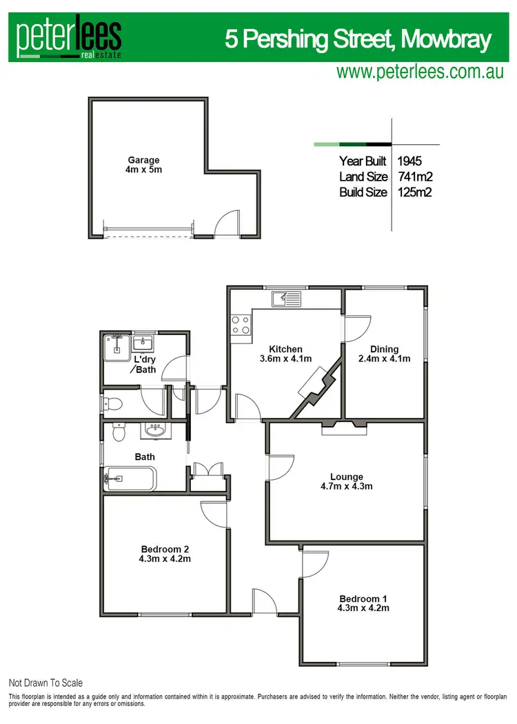 Floorplan of Homely house listing, 5 Pershing Street, Mowbray TAS 7248