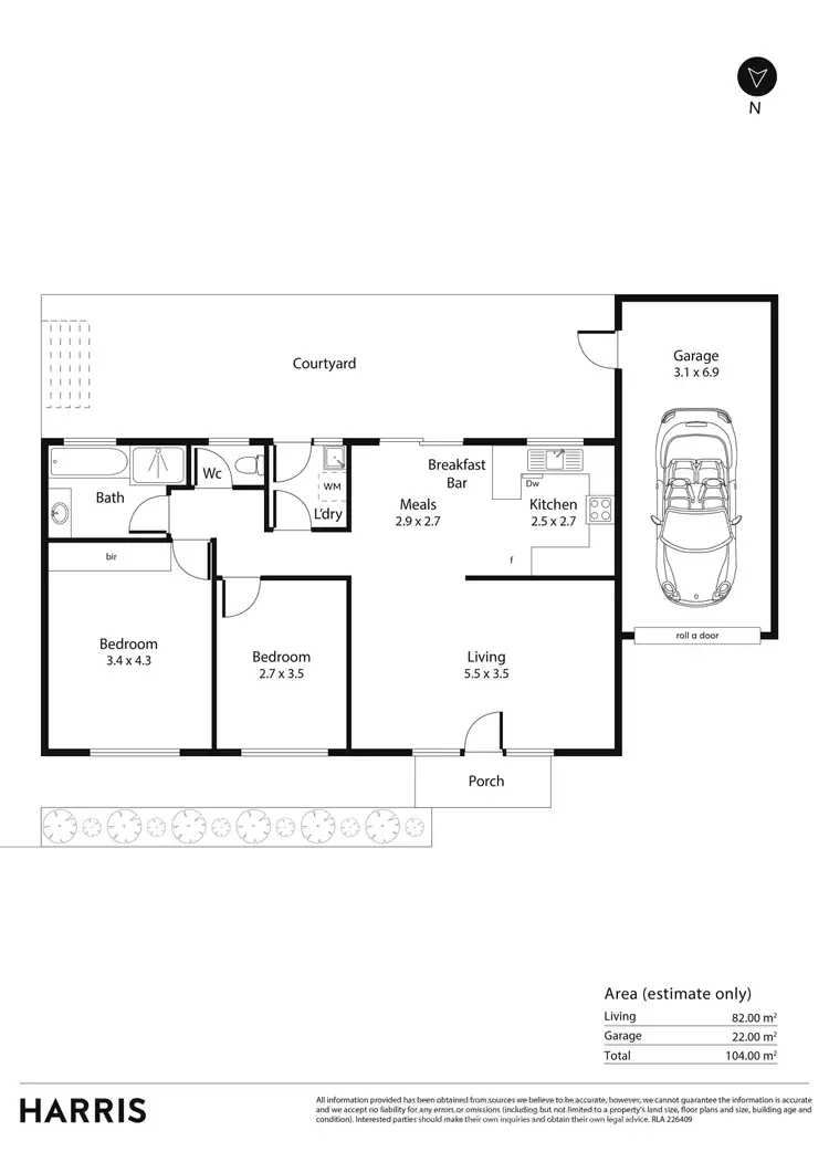 Floorplan of Homely unit listing, 3/22 Holder Avenue, Richmond SA 5033