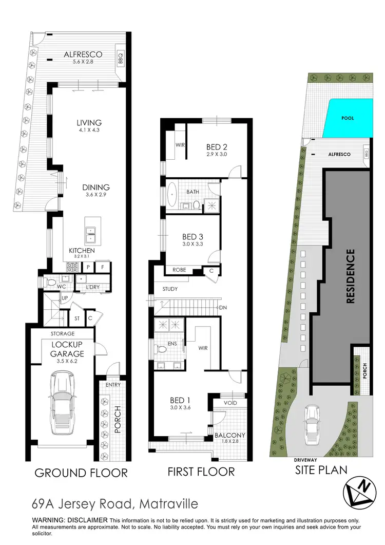 Floorplan of Homely semi-detached listing, 69a Jersey Road, Matraville NSW 2036