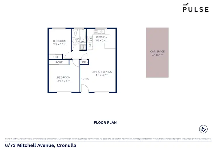 Floorplan of Homely unit listing, 6/73 Mitchell Road, Cronulla NSW 2230