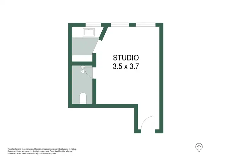 Floorplan of Homely studio listing, 205/389 Bourke Street, Surry Hills NSW 2010