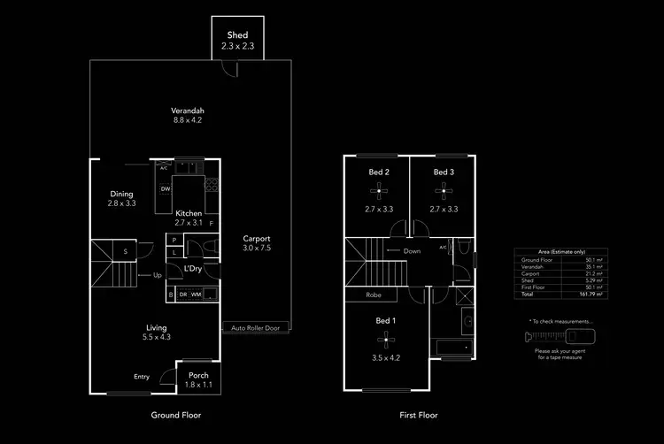 Floorplan of Homely townhouse listing, 2/9 Yorktown Crescent, Henley Beach South SA 5022