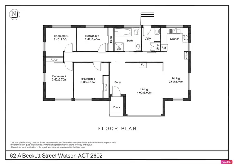 Floorplan of Homely house listing, 62 A'beckett Street, Watson ACT 2602