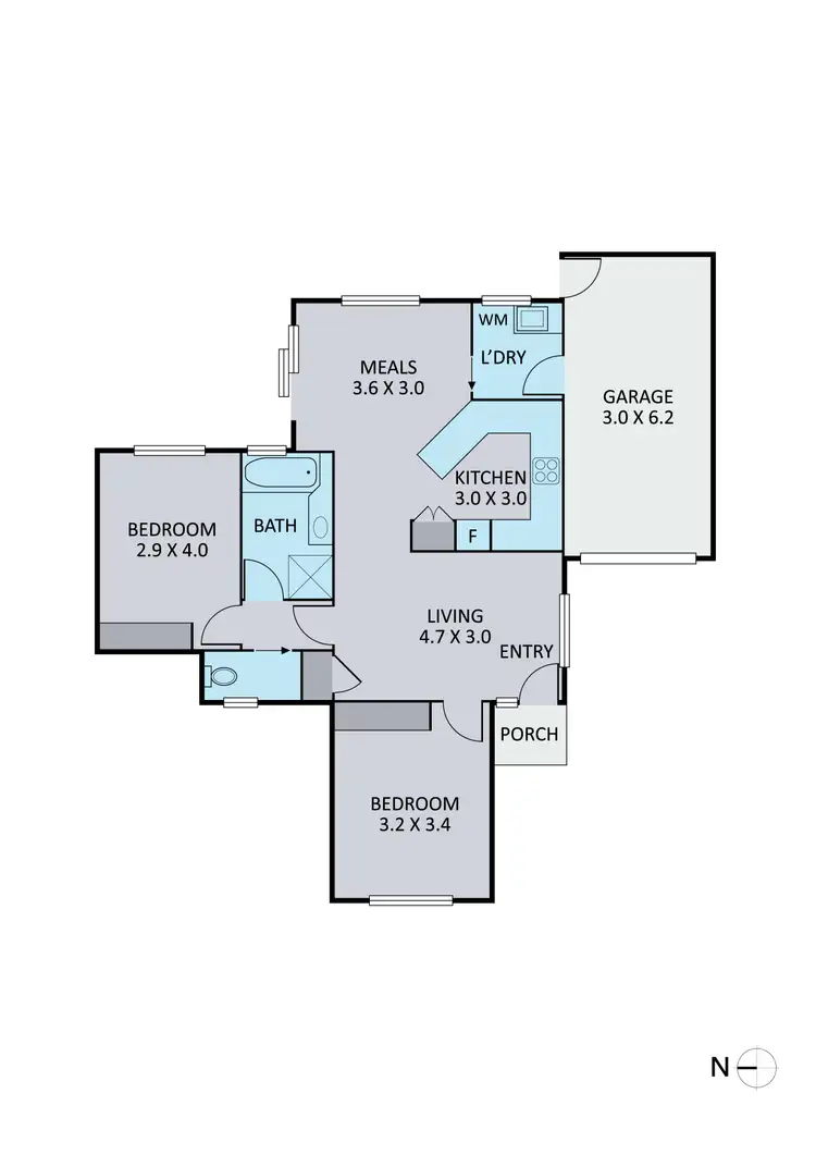 Floorplan of Homely unit listing, 2/13 Emerald Street, Ringwood VIC 3134