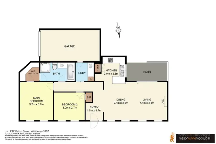 Floorplan of Homely unit listing, 1/31 Walnut Street, Whittlesea VIC 3757