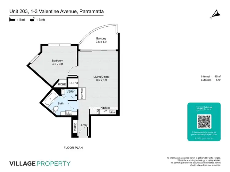Floorplan of Homely apartment listing, 203/1-3 Valentine Avenue, Parramatta NSW 2150