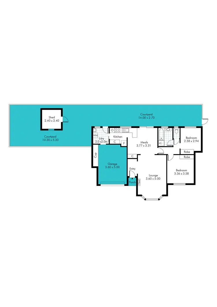 Floorplan of Homely unit listing, 4/74 East Terrace, Henley Beach SA 5022