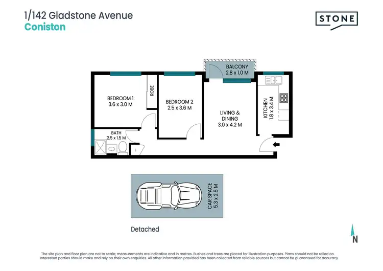 Floorplan of Homely unit listing, 1/142 Gladstone Avenue, Coniston NSW 2500