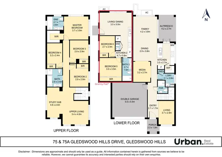 Floorplan of Homely house listing, 75A & 75B Gledswood Hills Drive, Gledswood Hills NSW 2557