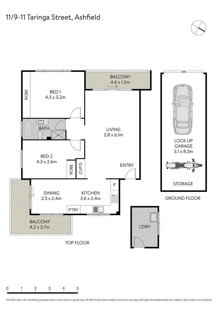 Floorplan of Homely apartment listing, 11/9-11 Taringa Street, Ashfield NSW 2131