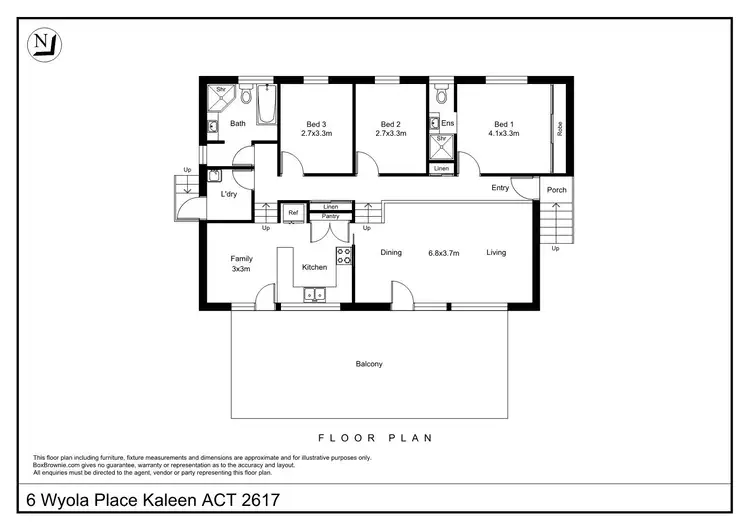 Floorplan of Homely house listing, 6 Wyola Place, Kaleen ACT 2617