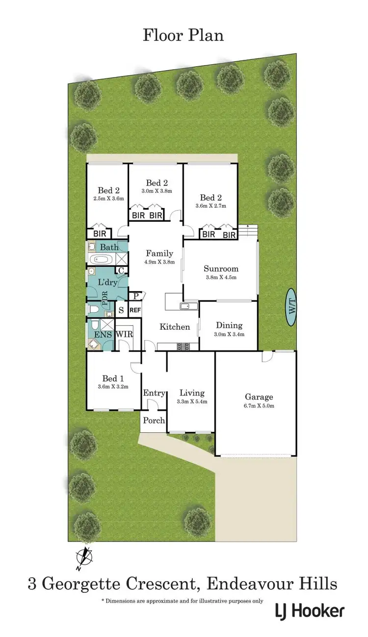 Floorplan of Homely house listing, 3 Georgette Crescent, Endeavour Hills VIC 3802