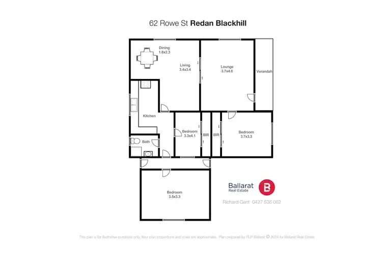 Floorplan of Homely house listing, 62 Rowe Street, Black Hill VIC 3350