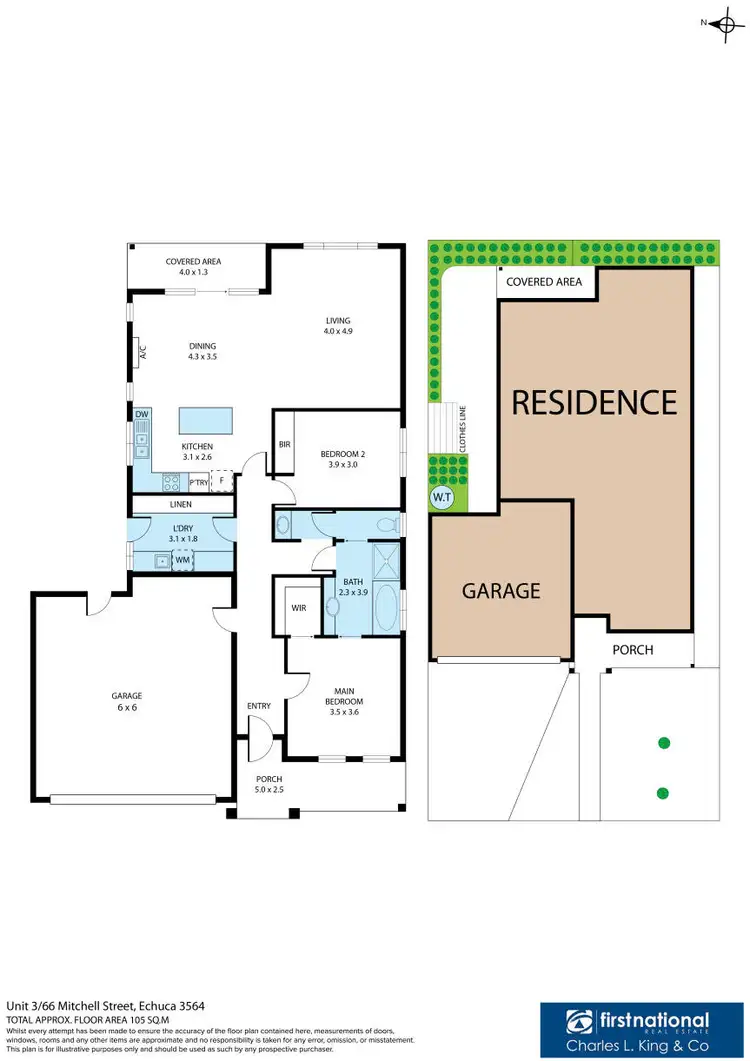 Floorplan of Homely townhouse listing, 3/66 Mitchell Street, Echuca VIC 3564