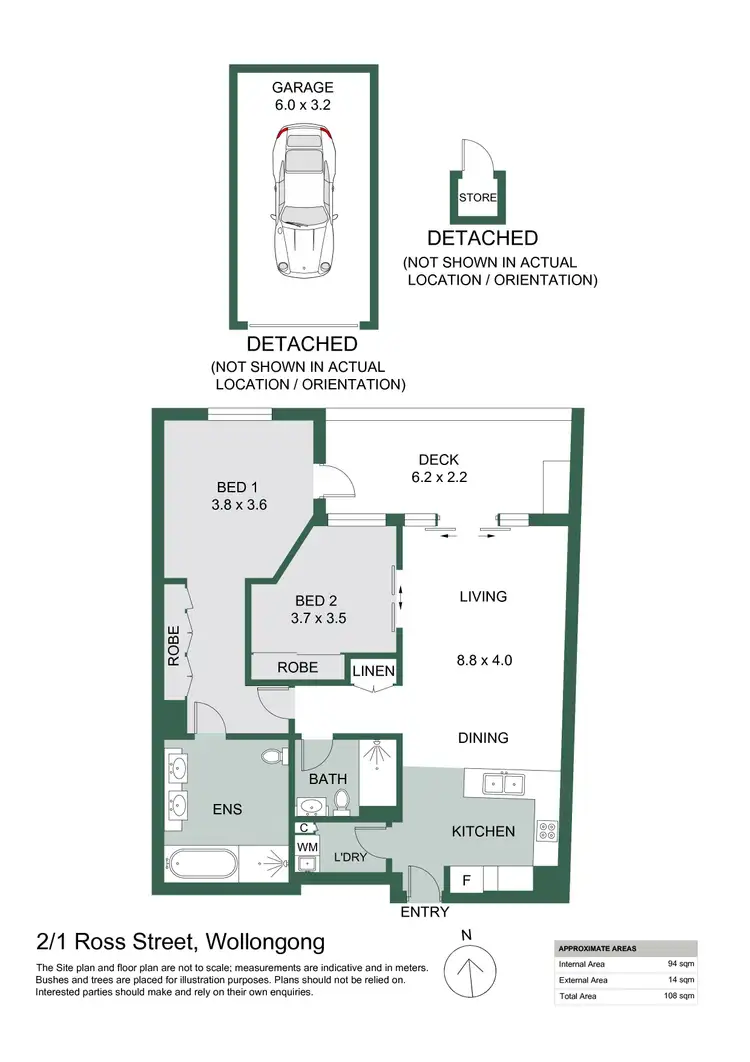 Floorplan of Homely apartment listing, 2/1 Ross Street, Wollongong NSW 2500