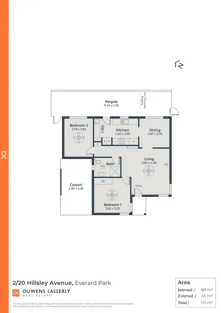 Floorplan of Homely unit listing, 2/20 Hillsley Avenue, Everard Park SA 5035