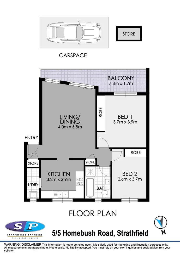Floorplan of Homely apartment listing, 5/5 Homebush Road, Strathfield NSW 2135