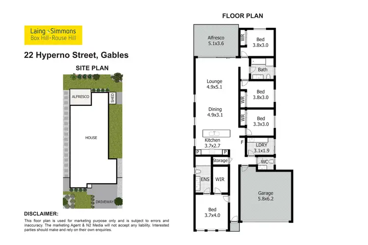 Floorplan of Homely house listing, 22 Hyperno Street, Box Hill NSW 2765