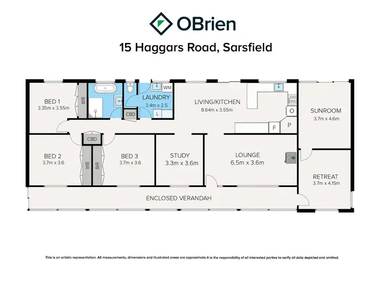 Floorplan of Homely house listing, 15 Haggars Road, Sarsfield VIC 3875