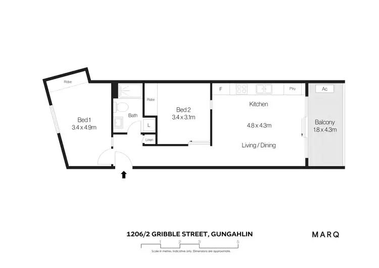 Floorplan of Homely apartment listing, 1206/2 Gribble Street, Gungahlin ACT 2912