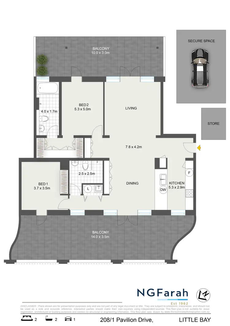 Floorplan of Homely unit listing, 208/1 Pavilion Drive, Little Bay NSW 2036