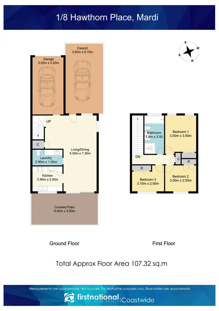 Floorplan of Homely semi-detached listing, 1/8 Hawthorn Place, Mardi NSW 2259