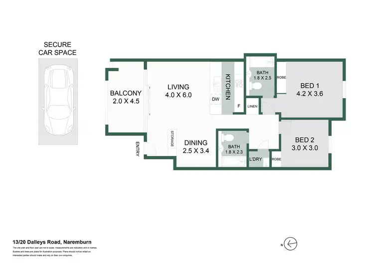 Floorplan of Homely apartment listing, 13/20 Dalleys Road, Naremburn NSW 2065