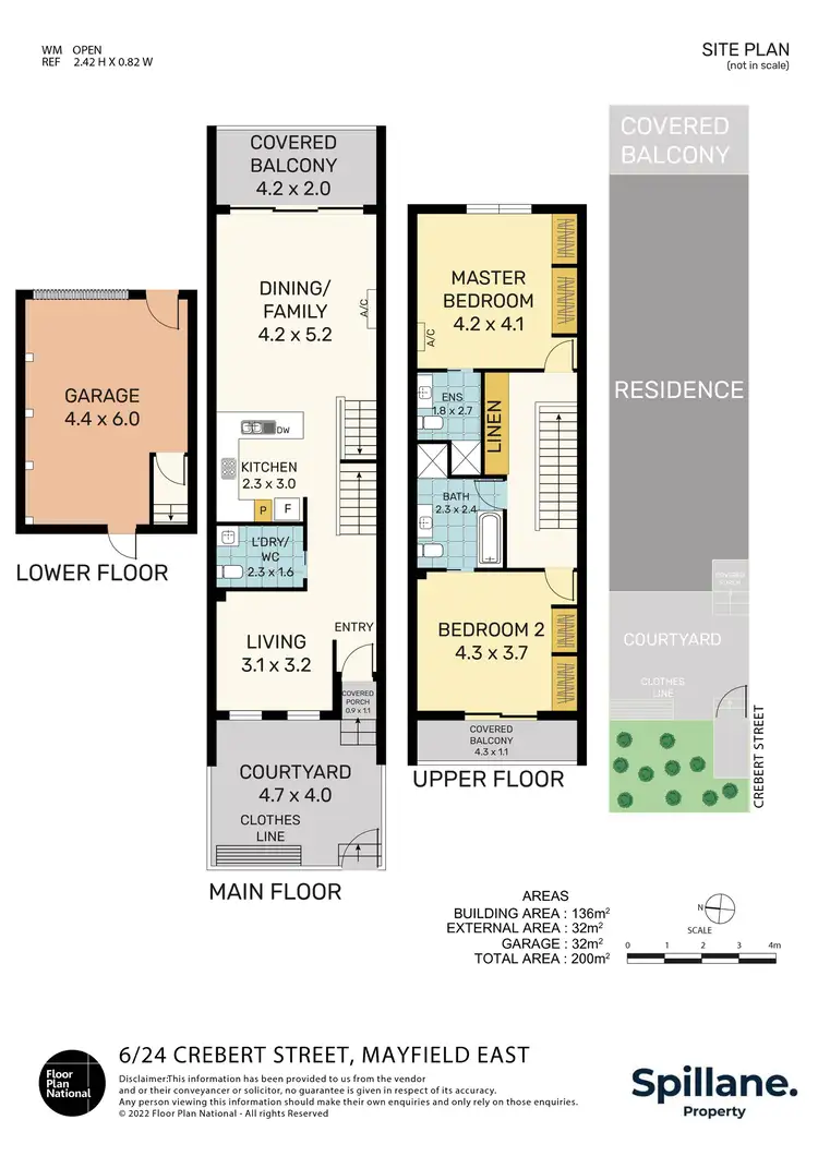 Floorplan of Homely townhouse listing, 6/24 Crebert Street, Mayfield East NSW 2304