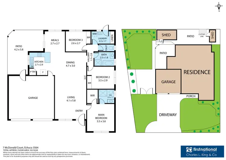 Floorplan of Homely house listing, 7 McDonald Court, Echuca VIC 3564