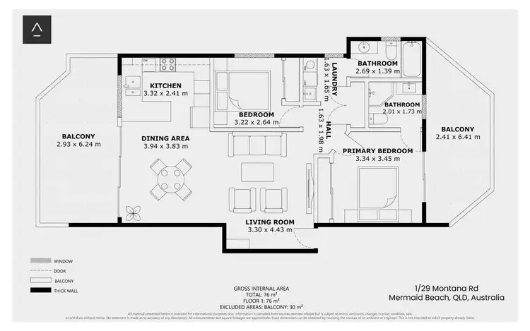 Floorplan of Homely apartment listing, 1/29 Montana Road, Mermaid Beach QLD 4218