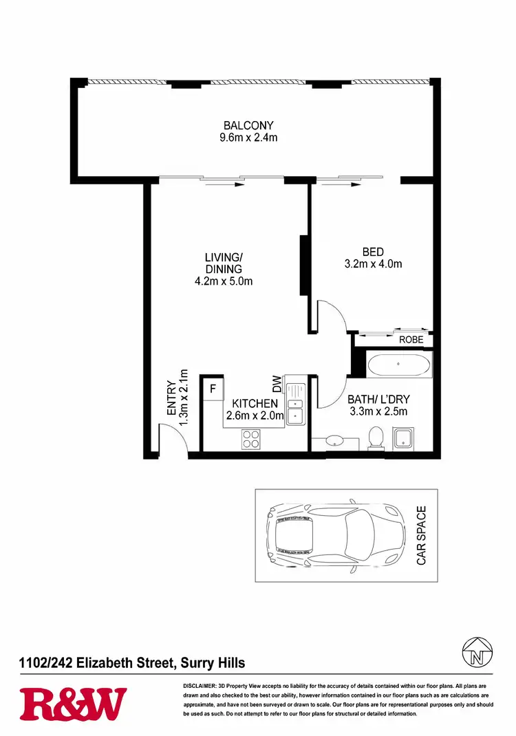 Floorplan of Homely apartment listing, 1102/242 Elizabeth Street, Surry Hills NSW 2010