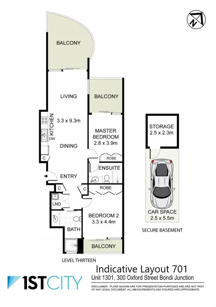 Floorplan of Homely apartment listing, 701/300 Oxford Street, Bondi Junction NSW 2022