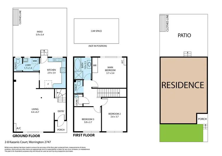 Floorplan of Homely townhouse listing, 13/2-8 Kazanis Court, Werrington NSW 2747