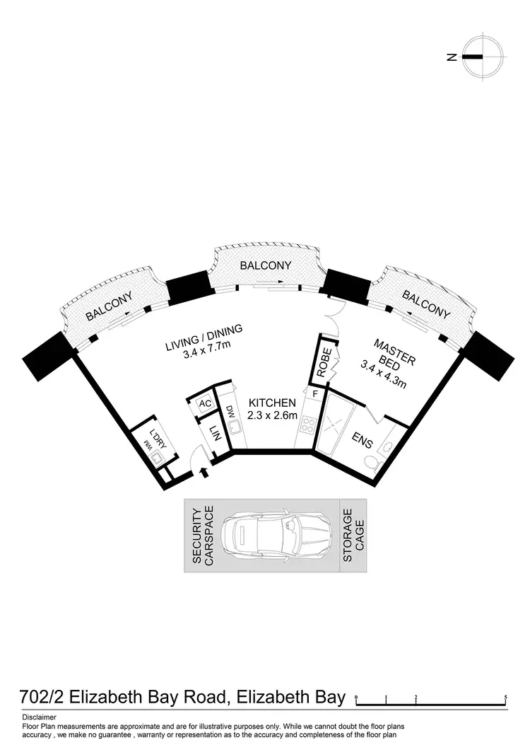 Floorplan of Homely apartment listing, 702/2 Elizabeth Bay Road, Elizabeth Bay NSW 2011
