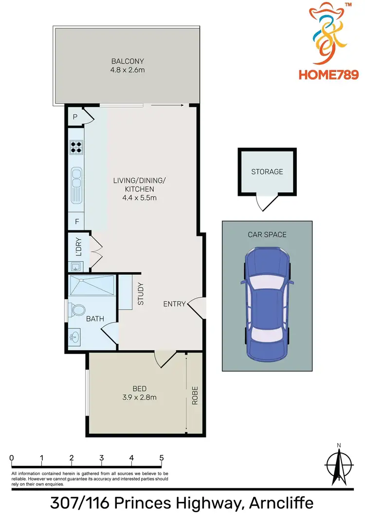 Floorplan of Homely apartment listing, 307/118 Princes Highway, Arncliffe NSW 2205