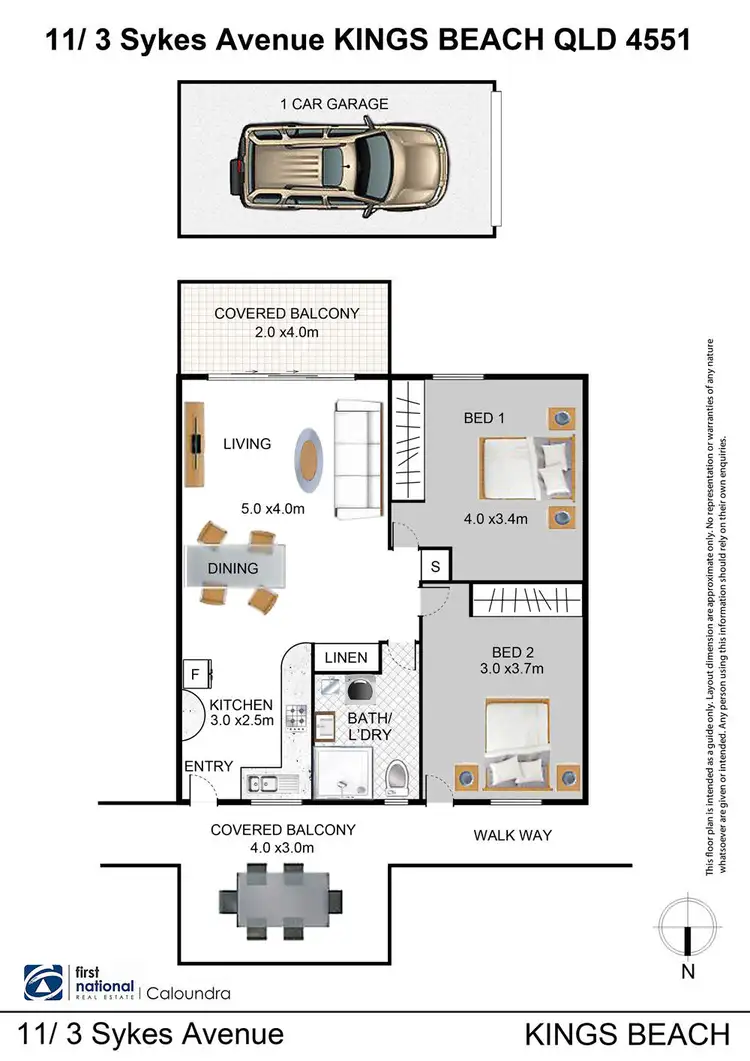 Floorplan of Homely unit listing, 11/3 Sykes Avenue, Kings Beach QLD 4551