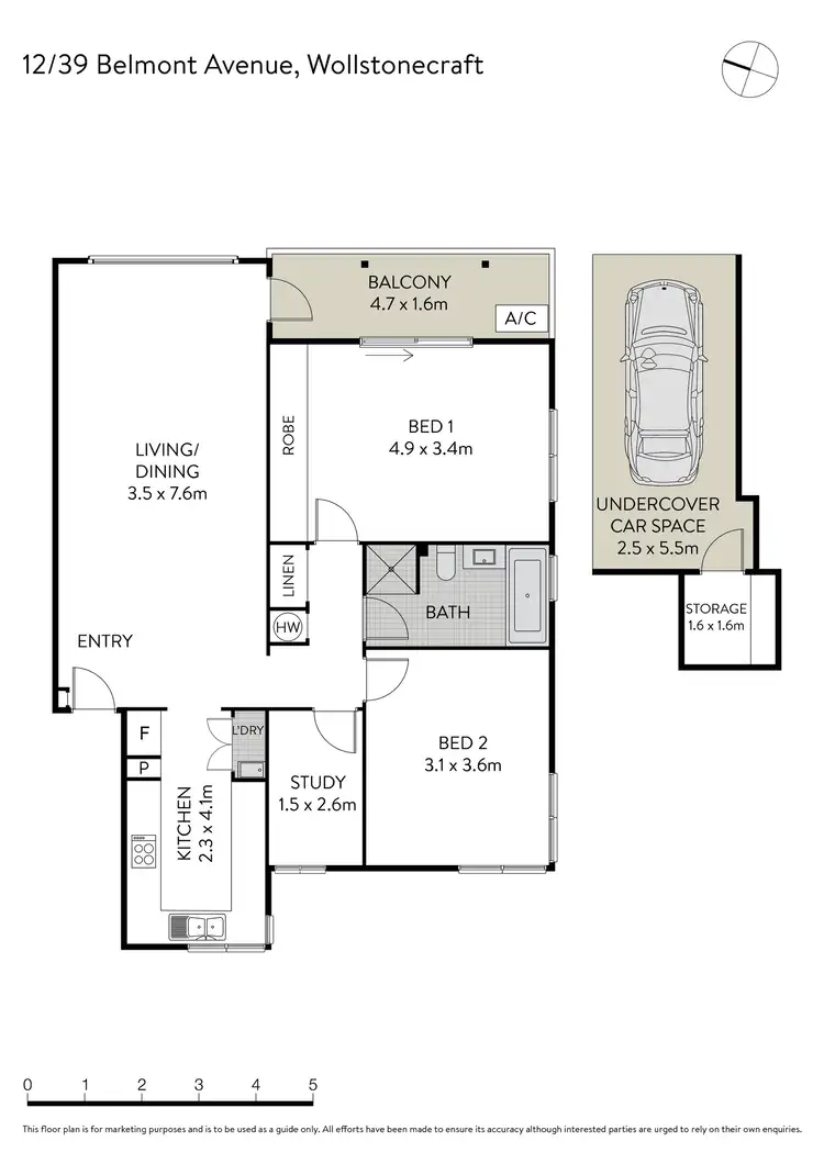 Floorplan of Homely apartment listing, 12/39 Belmont Avenue, Wollstonecraft NSW 2065