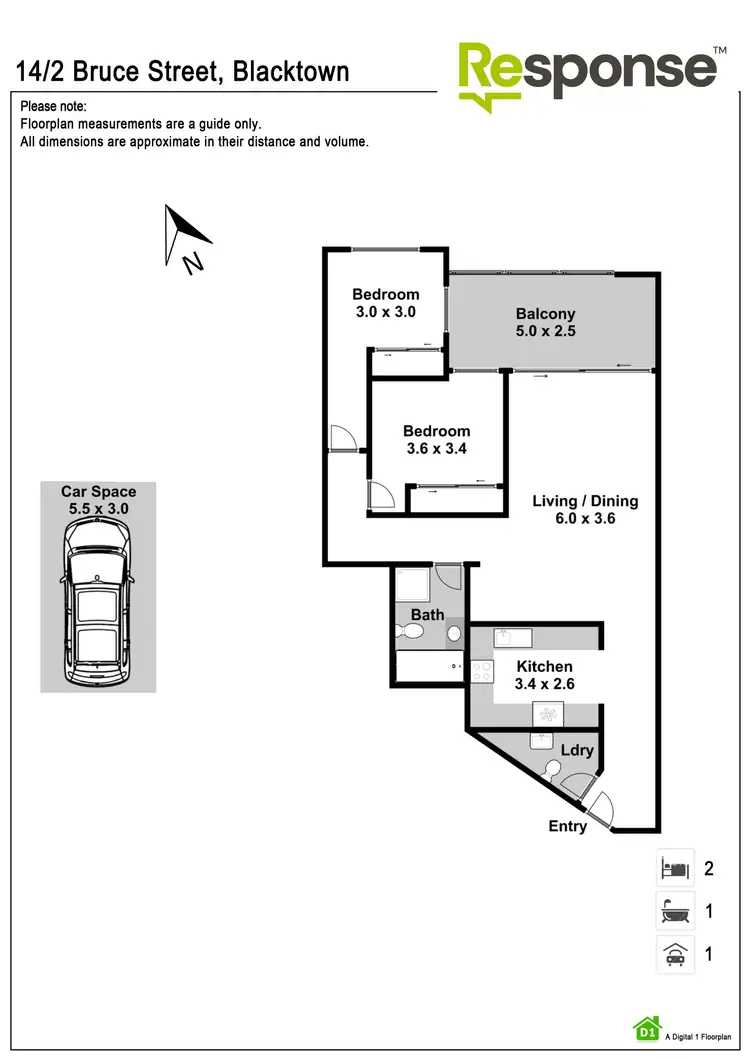 Floorplan of Homely unit listing, Level 1/14/2 Bruce Street, Blacktown NSW 2148
