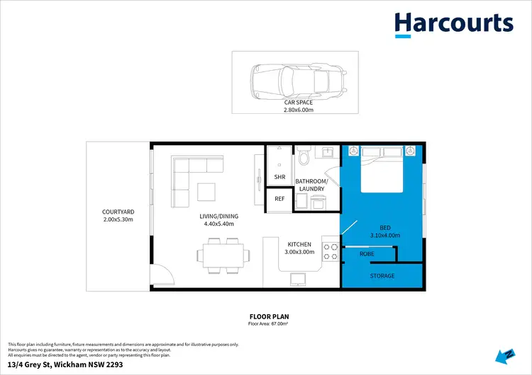 Floorplan of Homely house listing, 13/4 Grey Street, Wickham NSW 2293