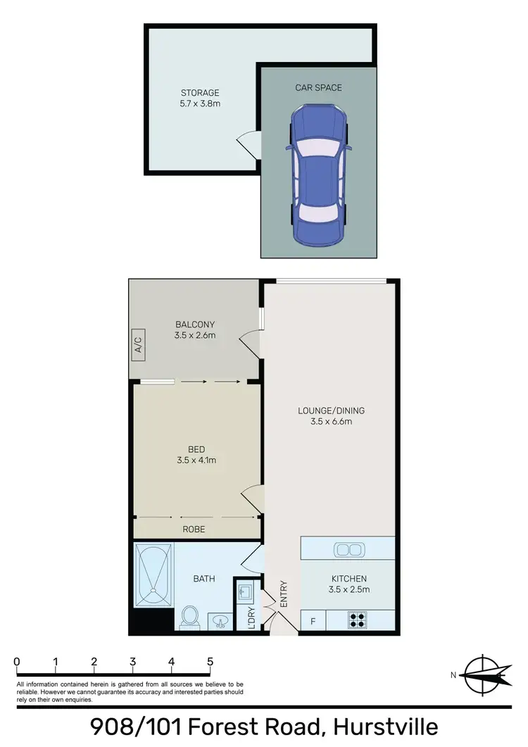 Floorplan of Homely apartment listing, 908/101 Forest Road, Hurstville NSW 2220