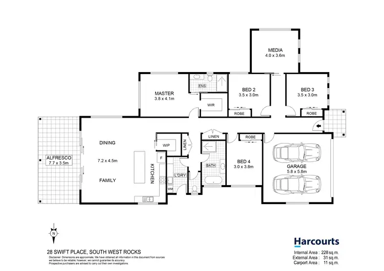 Floorplan of Homely house listing, 28 Swift Place, South West Rocks NSW 2431