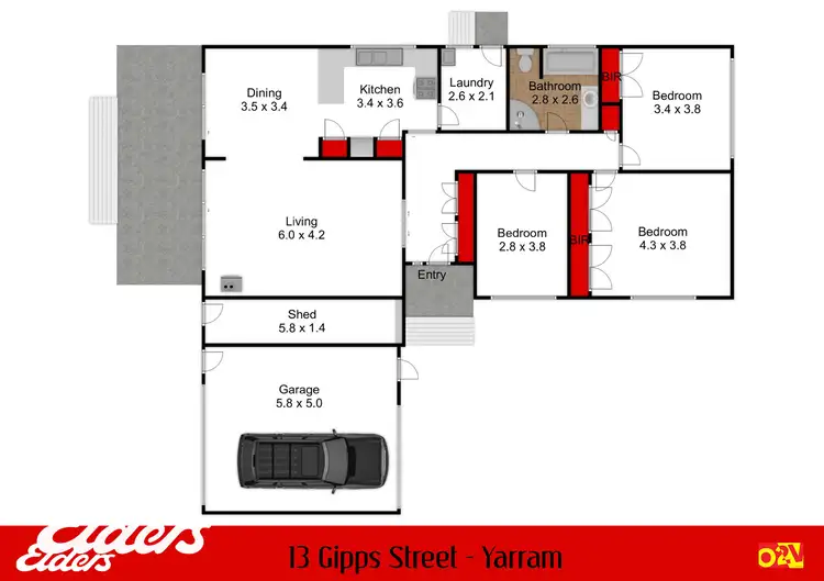 Floorplan of Homely house listing, 13 Gipps Street, Yarram VIC 3971